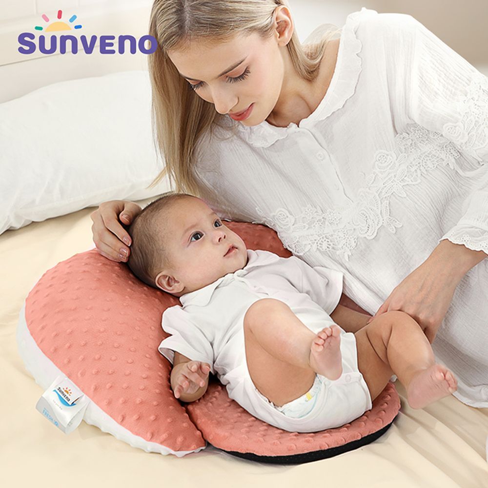 Sunveno - Anti-Reflux Feeding Pillow With C Shape Seating Pillow - Pink