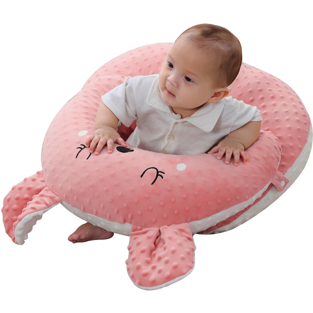 Sunveno - Anti-Reflux Feeding Pillow With C Shape Seating Pillow - Pink