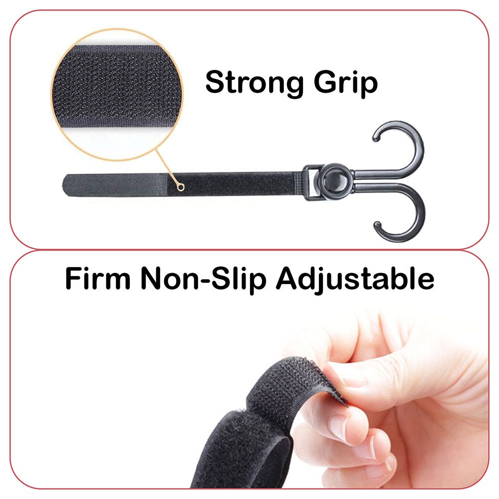 Sunveno - Rotatable And Adjustable Stroller Hook - Black - 2pcs