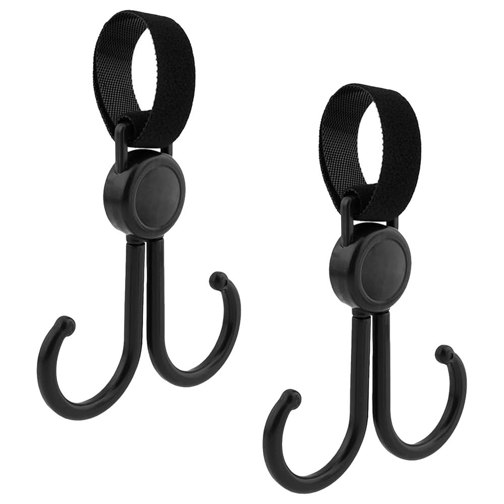 Sunveno - Rotatable And Adjustable Stroller Hook - Black - 2pcs