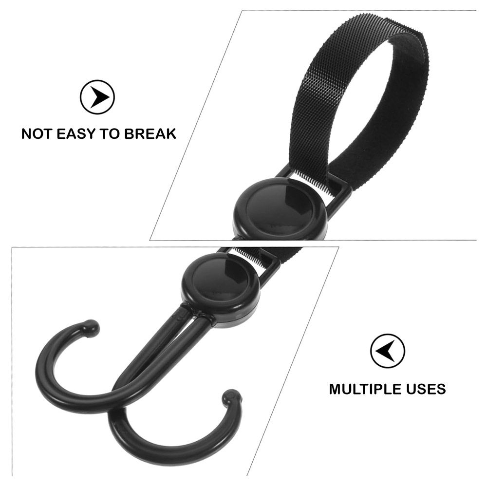 Sunveno - Rotatable And Adjustable Stroller Hook - Black - 2pcs