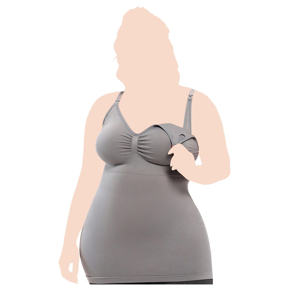 Sunveno - Maternity Nursing Tank Top - Grey