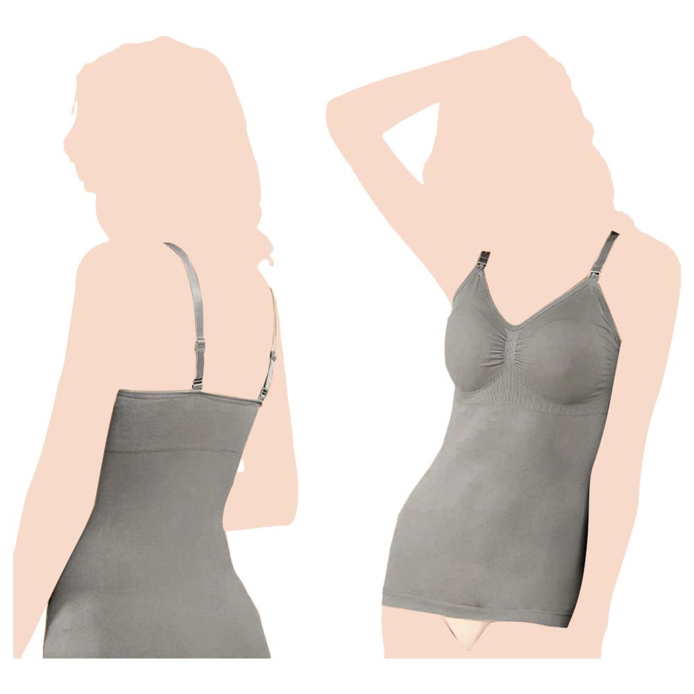 Sunveno - Maternity Nursing Tank Top - Grey