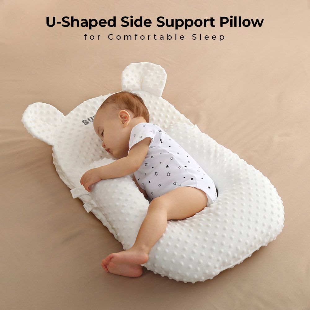 Sunveno - Portable Baby Anti-Spill Milk U Shape Pillow w/ 10 Degree Slope Pad