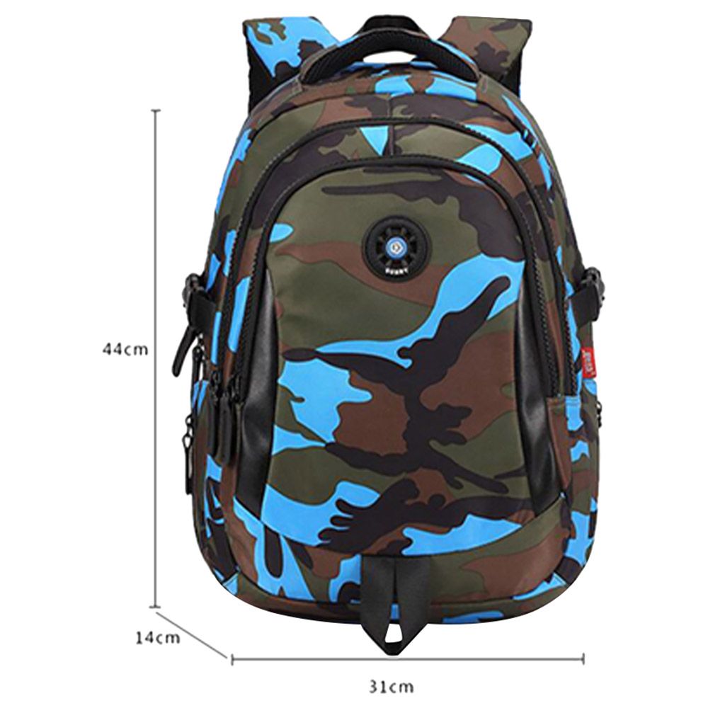 Sambox - Camouflage Back Support XL School Bag - Blue