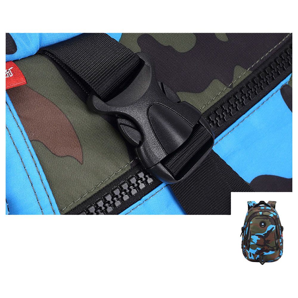 Sambox - Camouflage Back Support XL School Bag - Blue