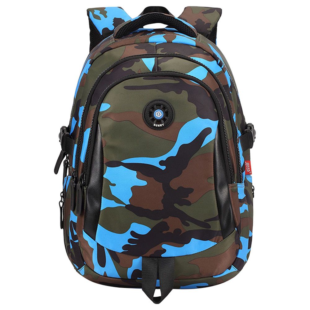 Sambox - Camouflage Back Support XL School Bag - Blue