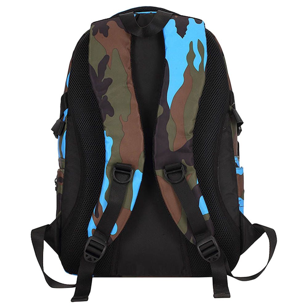 Sambox - Camouflage Back Support XL School Bag - Blue