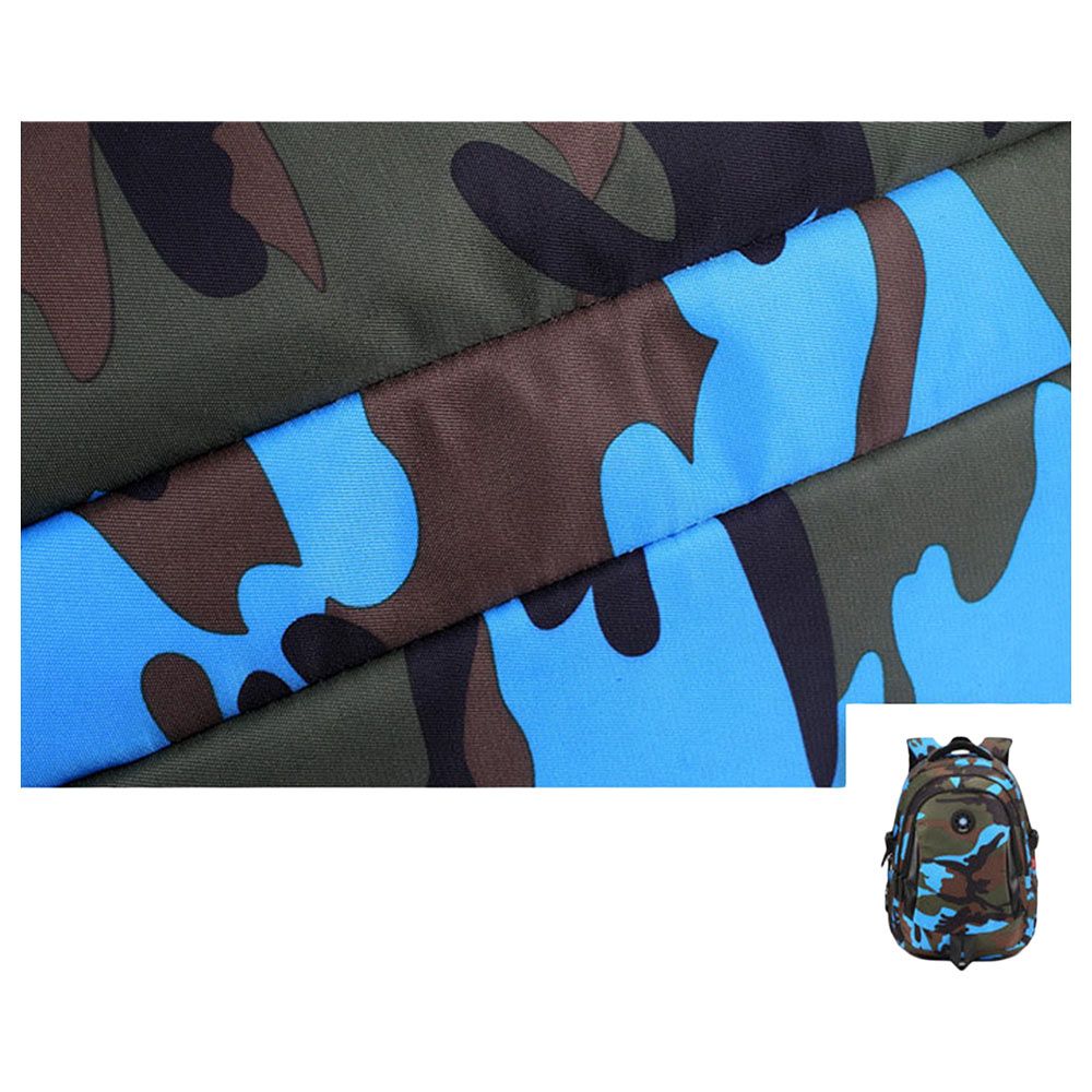 Sambox - Camouflage Back Support XL School Bag - Blue