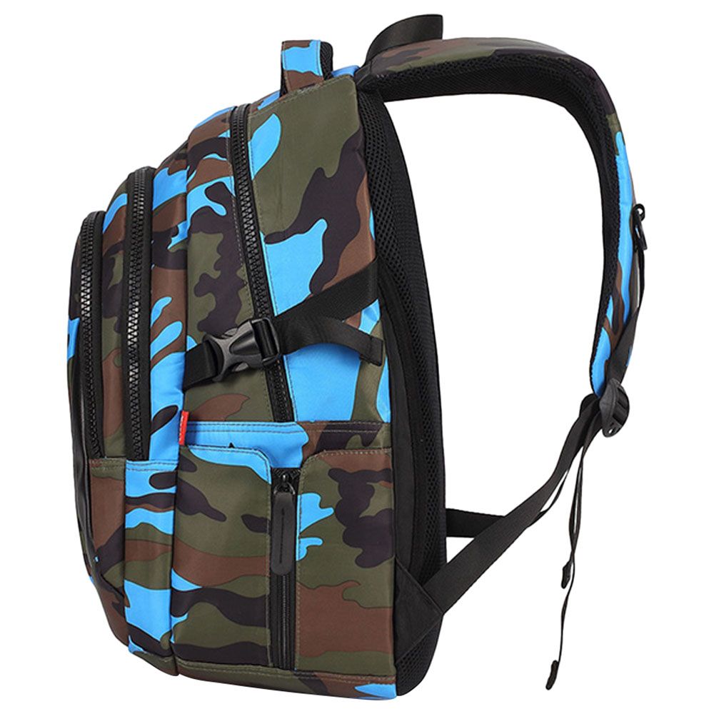 Sambox - Camouflage Back Support XL School Bag - Blue