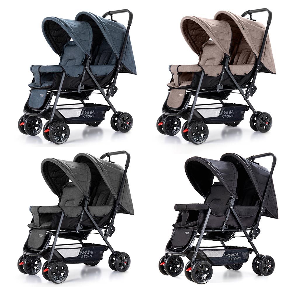 Teknum - Double Baby Stroller - Khaki