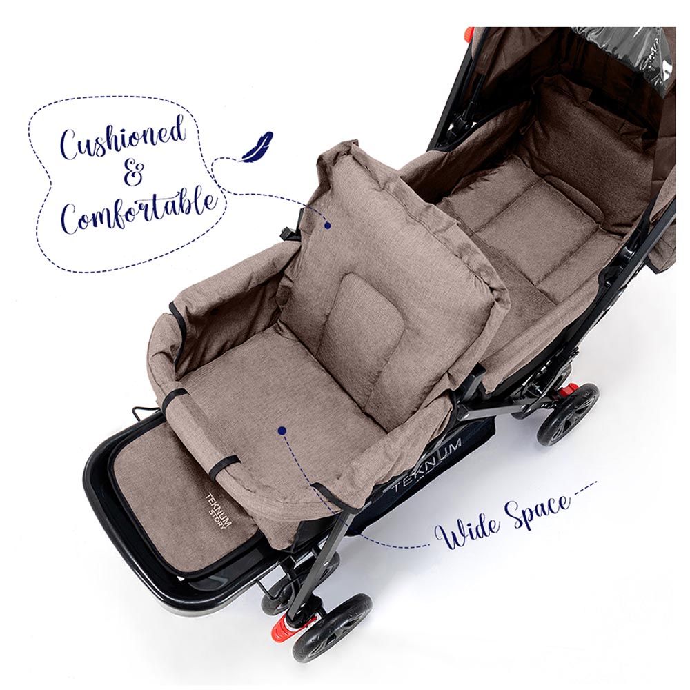 Teknum - Double Baby Stroller - Khaki