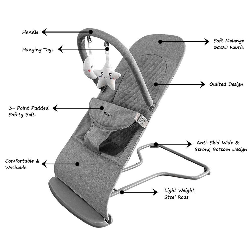 Teknum - 3-Stage Baby Bouncer - Grey