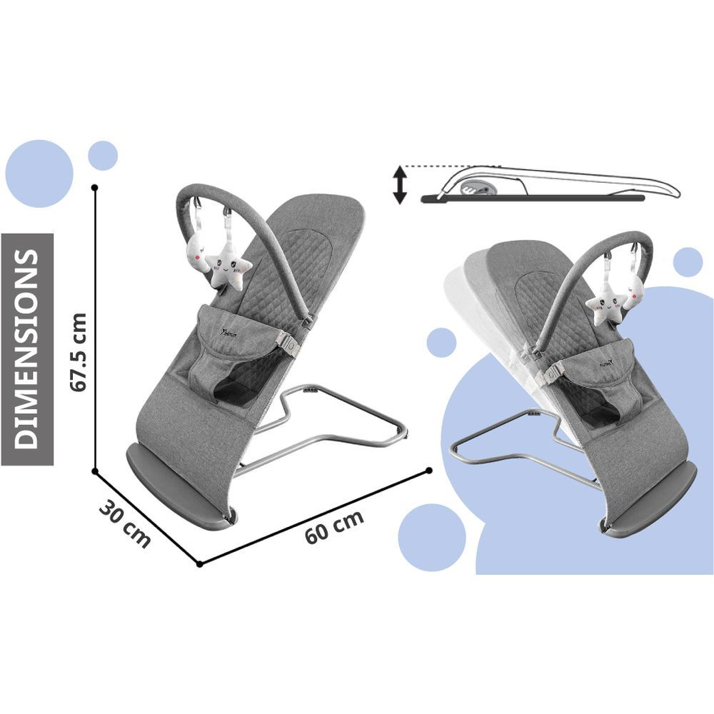 Teknum - 3-Stage Baby Bouncer - Grey