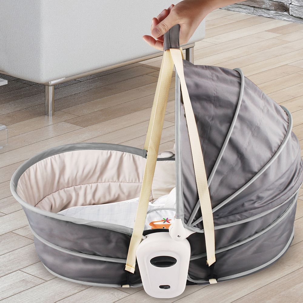 Teknum - 5-in-1 Cozy Rocker Bassinet w/ Awning & Mosquito Net - Grey