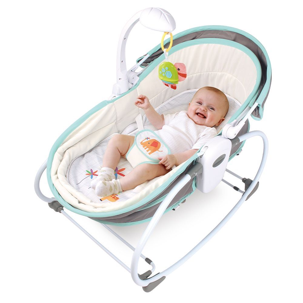 Teknum - 5-in-1 Cozy Rocker Bassinet w/ Awning & Mosquito net - Green