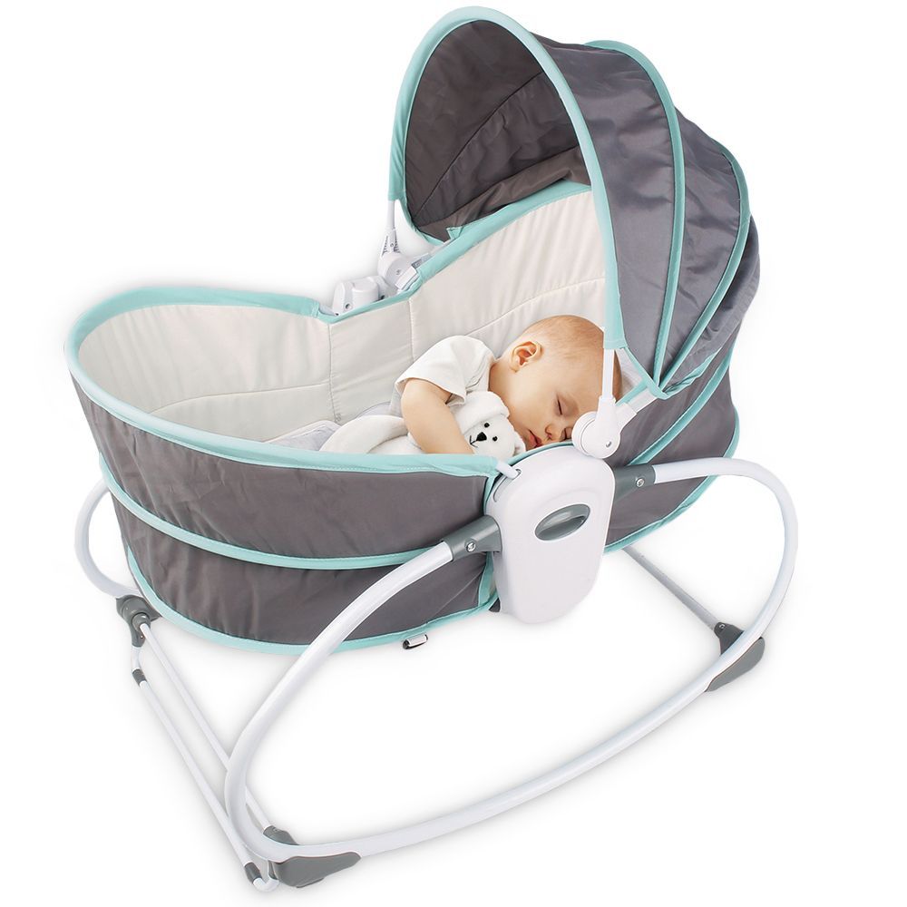 Teknum - 5-in-1 Cozy Rocker Bassinet w/ Awning & Mosquito net - Green