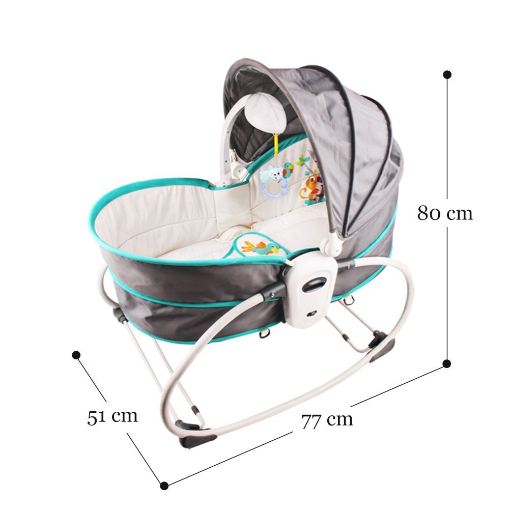 Teknum - 5-in-1 Cozy Rocker Bassinet w/ Awning & Mosquito net - Green