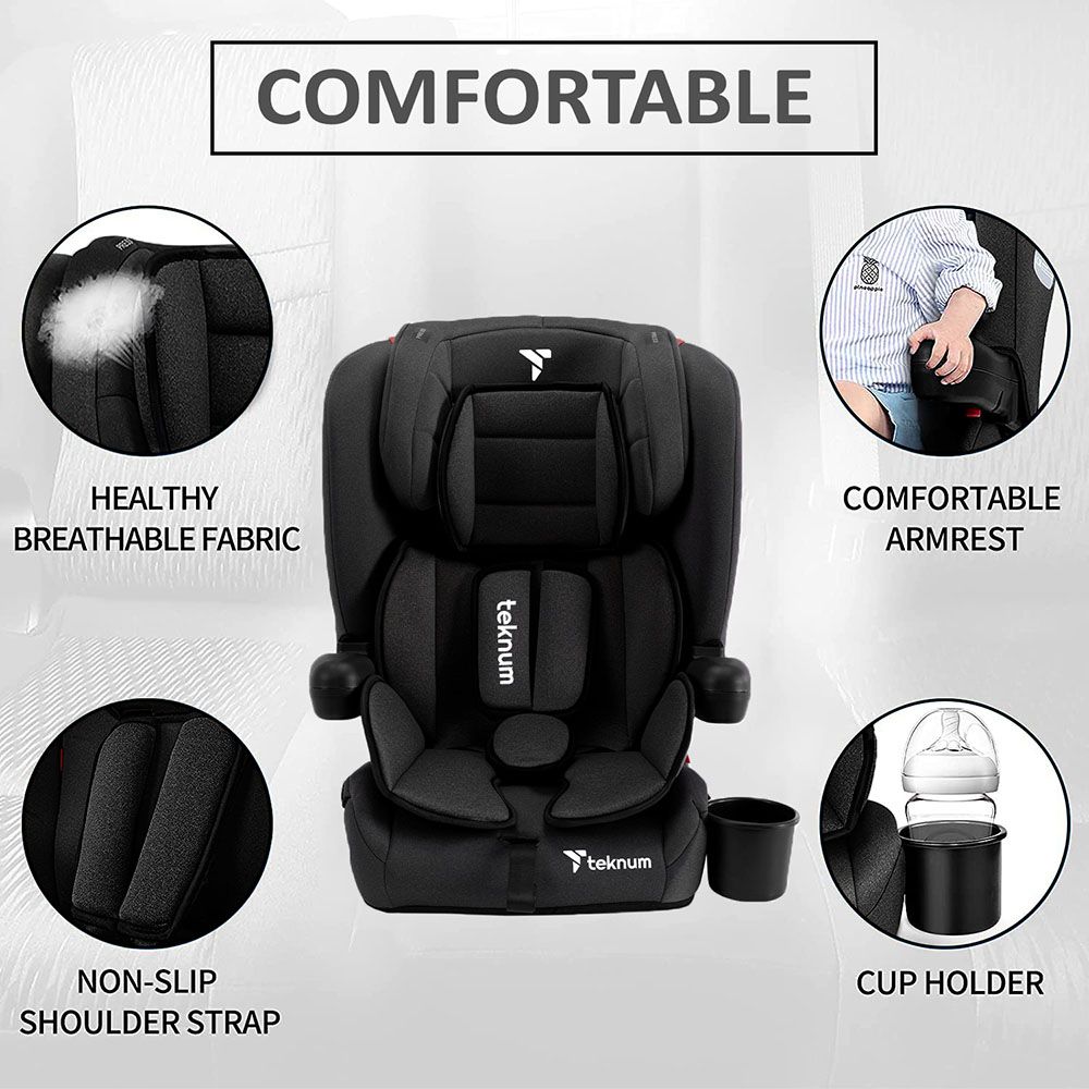 Teknum - Pack and Go Foldable Car Seat (up to 36kg) - Black