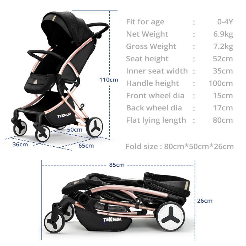 Teknum - Feather Lite Traveller Stroller A1 - Black