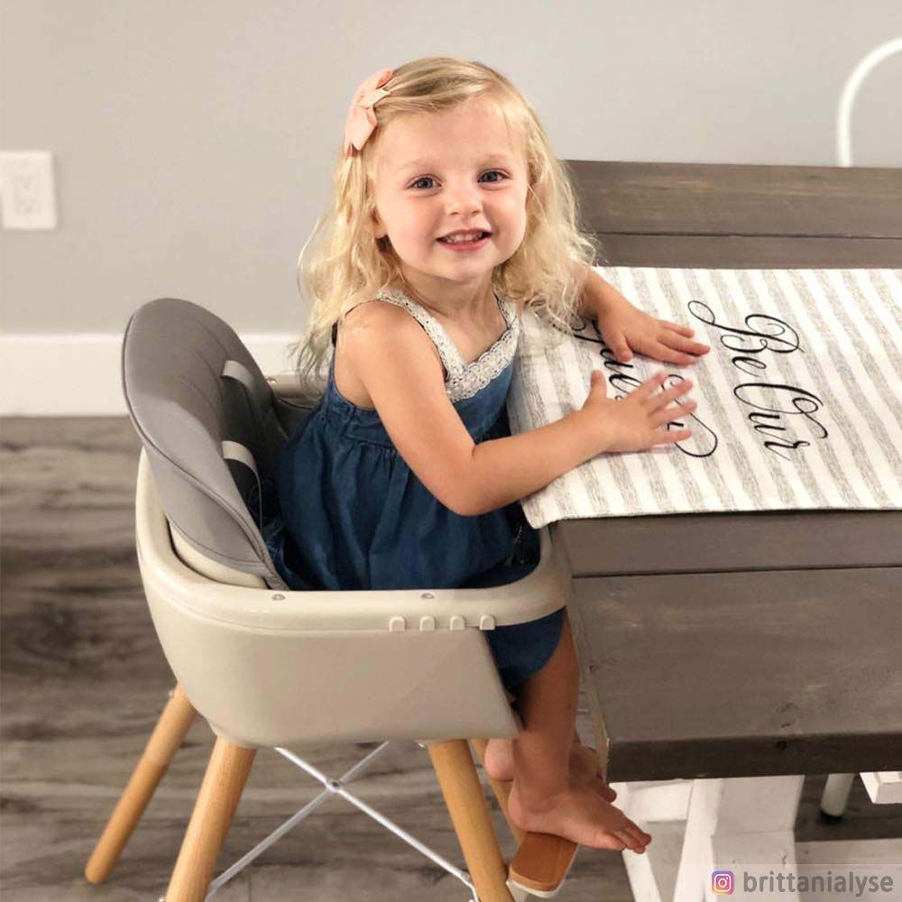 Teknum - Premium Dual Height Wooden High Chair - Grey