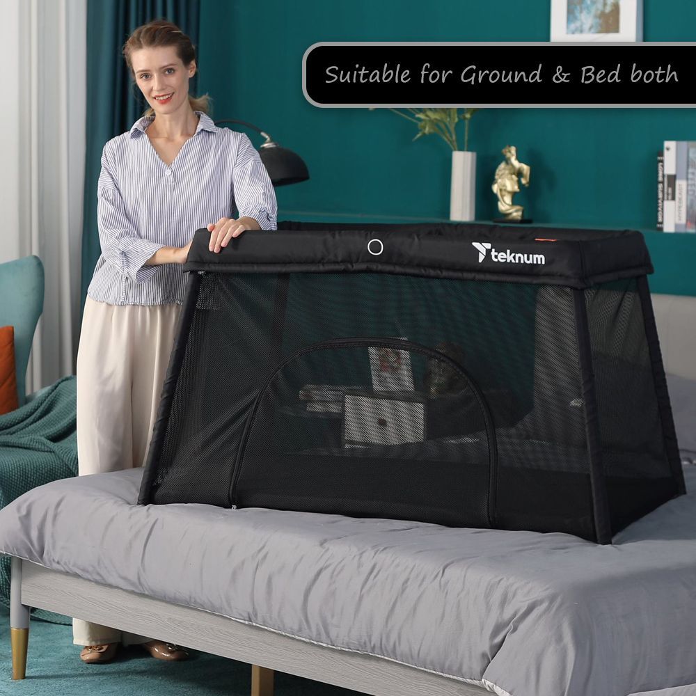 Teknum - Portable Quick Fold Playard & Cot - Midnight Black