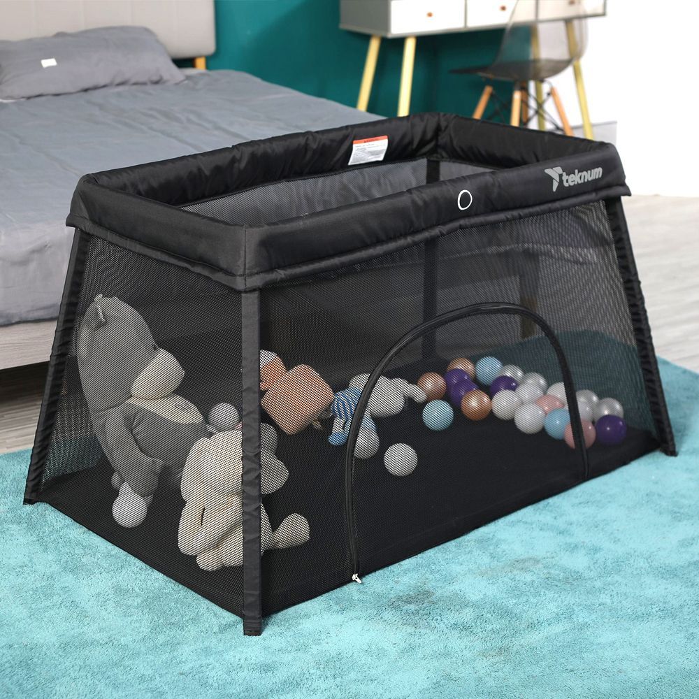 Teknum - Portable Quick Fold Playard & Cot - Midnight Black