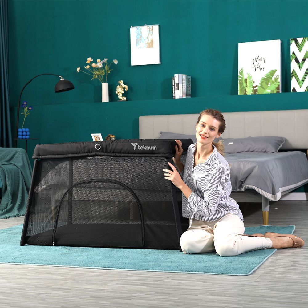 Teknum - Portable Quick Fold Playard & Cot - Midnight Black