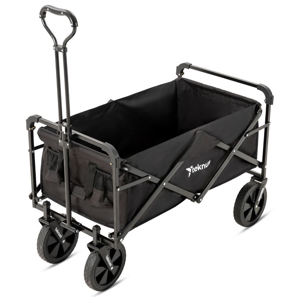 Teknum - Folding Wagon Cart w/ Canopy - Black