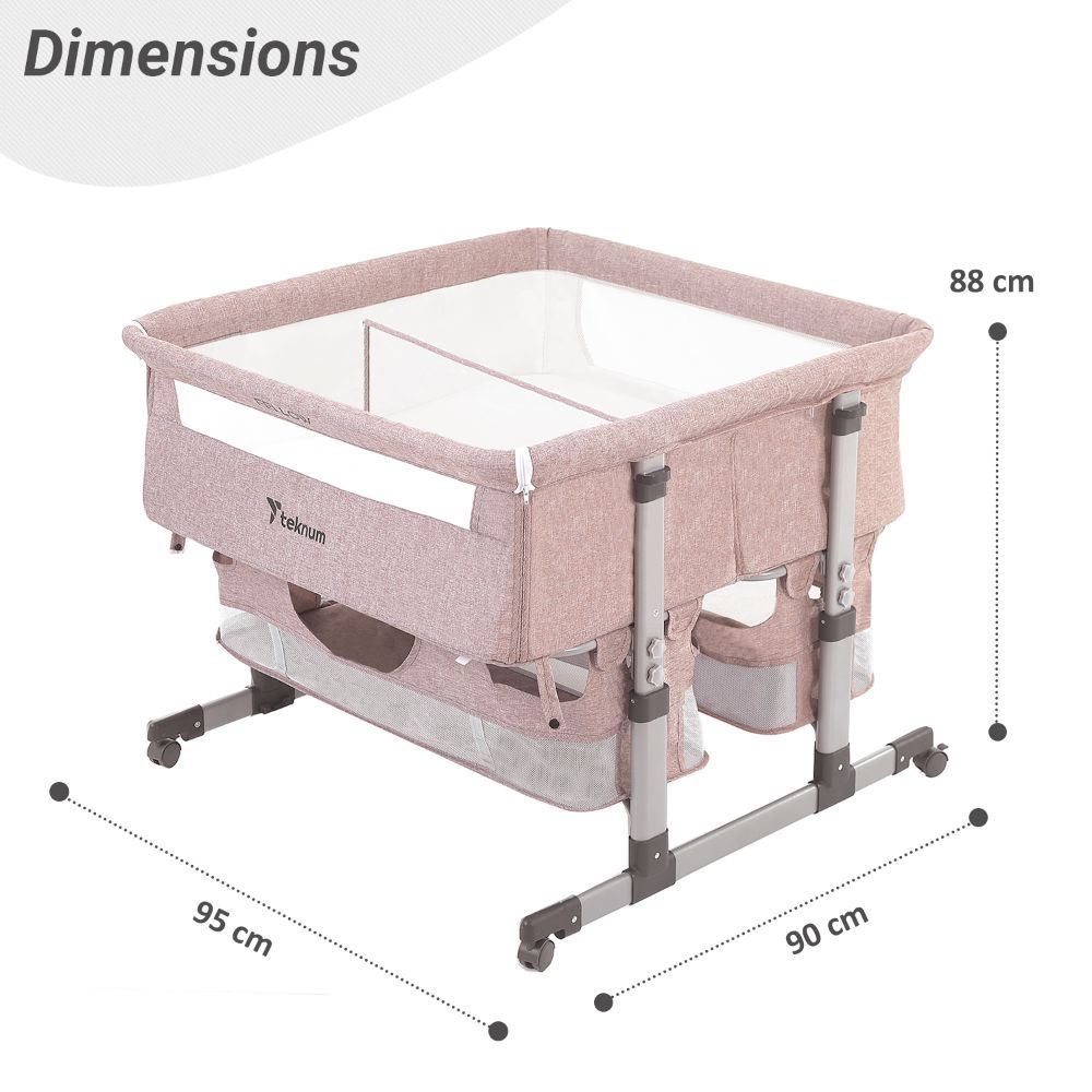 Teknum - Twin Bedside Fellow Crib - Ivory