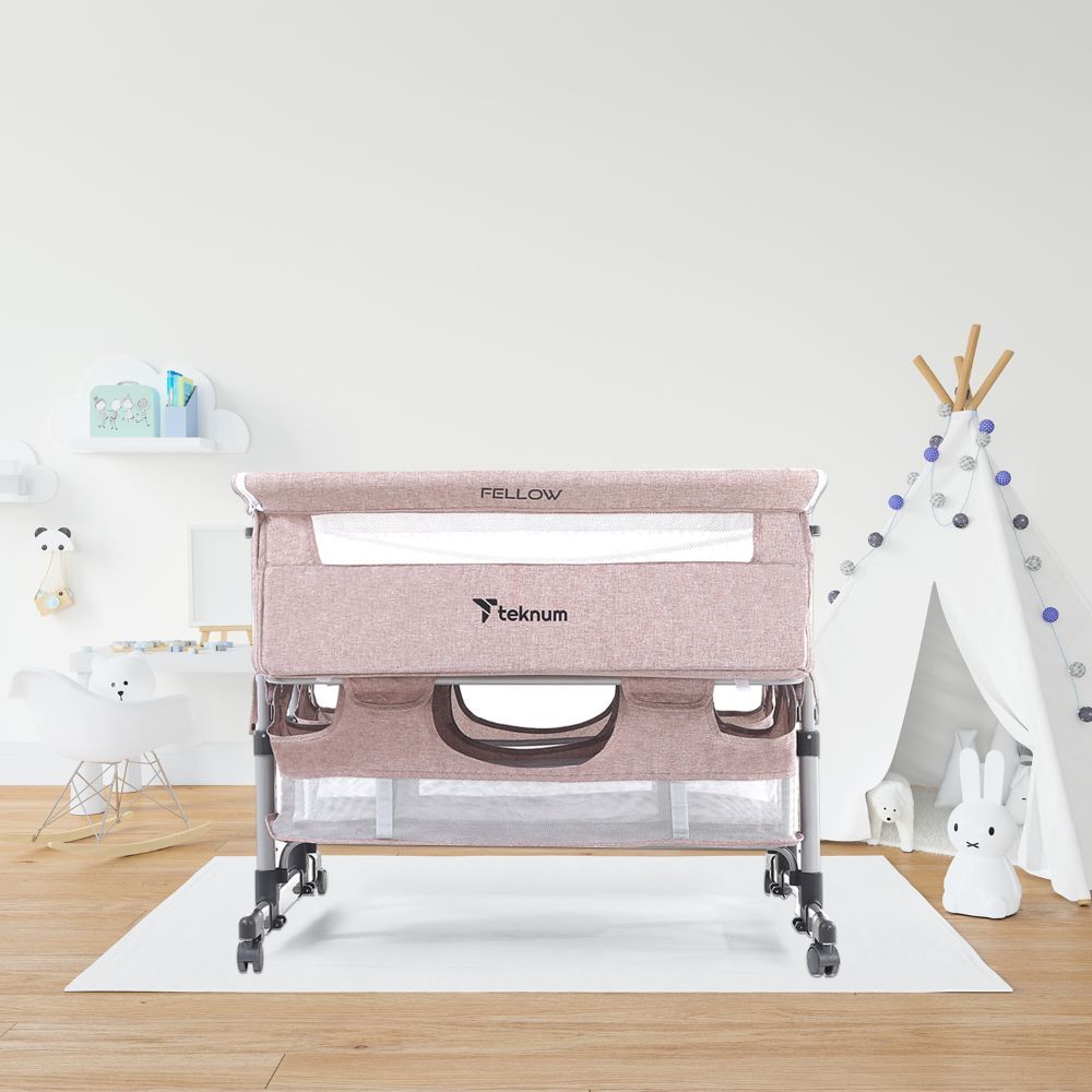 Teknum - Twin Bedside Fellow Crib - Ivory