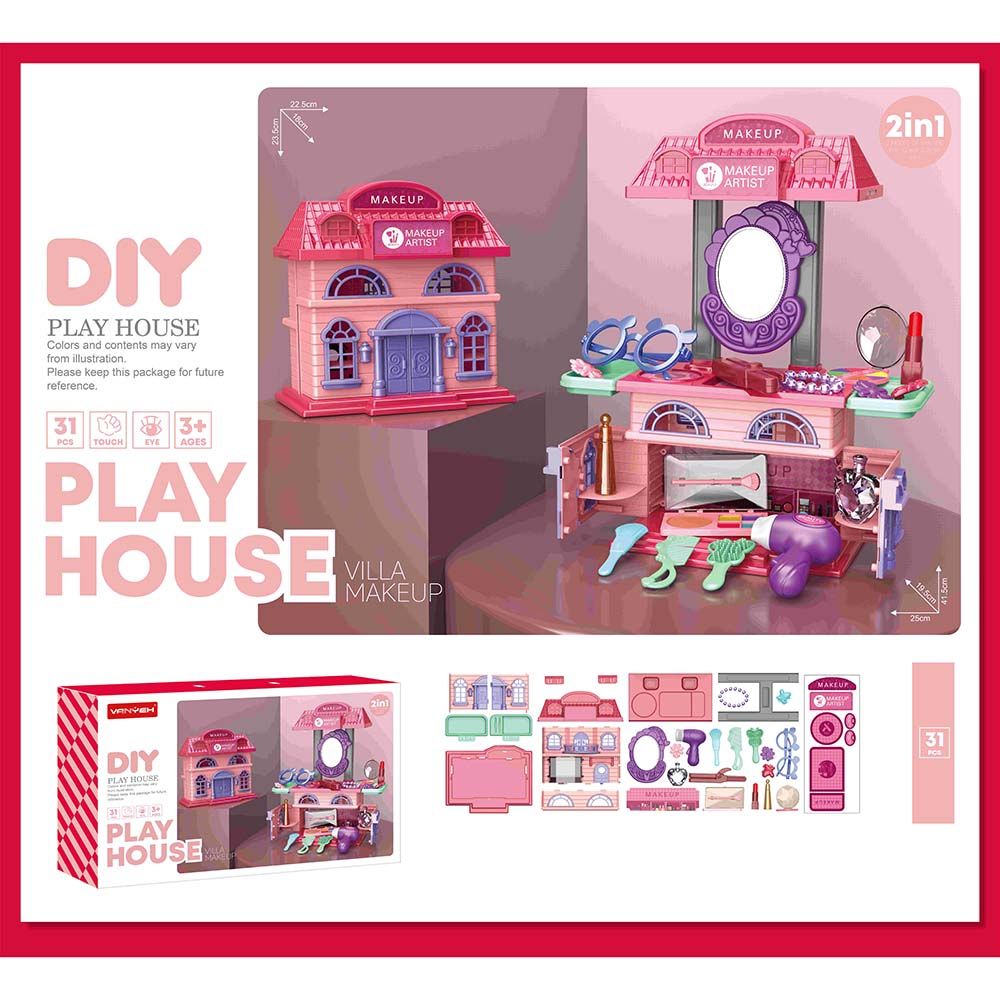 Little Learners - MakeUp Villa Playhouse 31Pcs