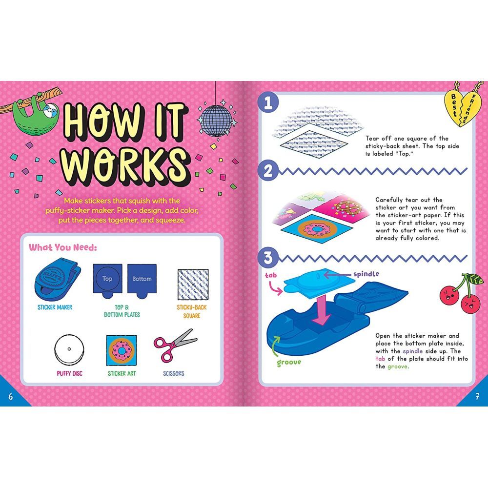 كتاب + مجموعة أنشطة Make Your Own Puffy Stickers