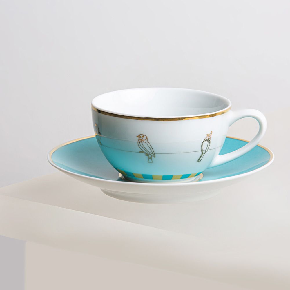 Silsal - Set of 2 Sarb Porcelain Teacups & Saucers