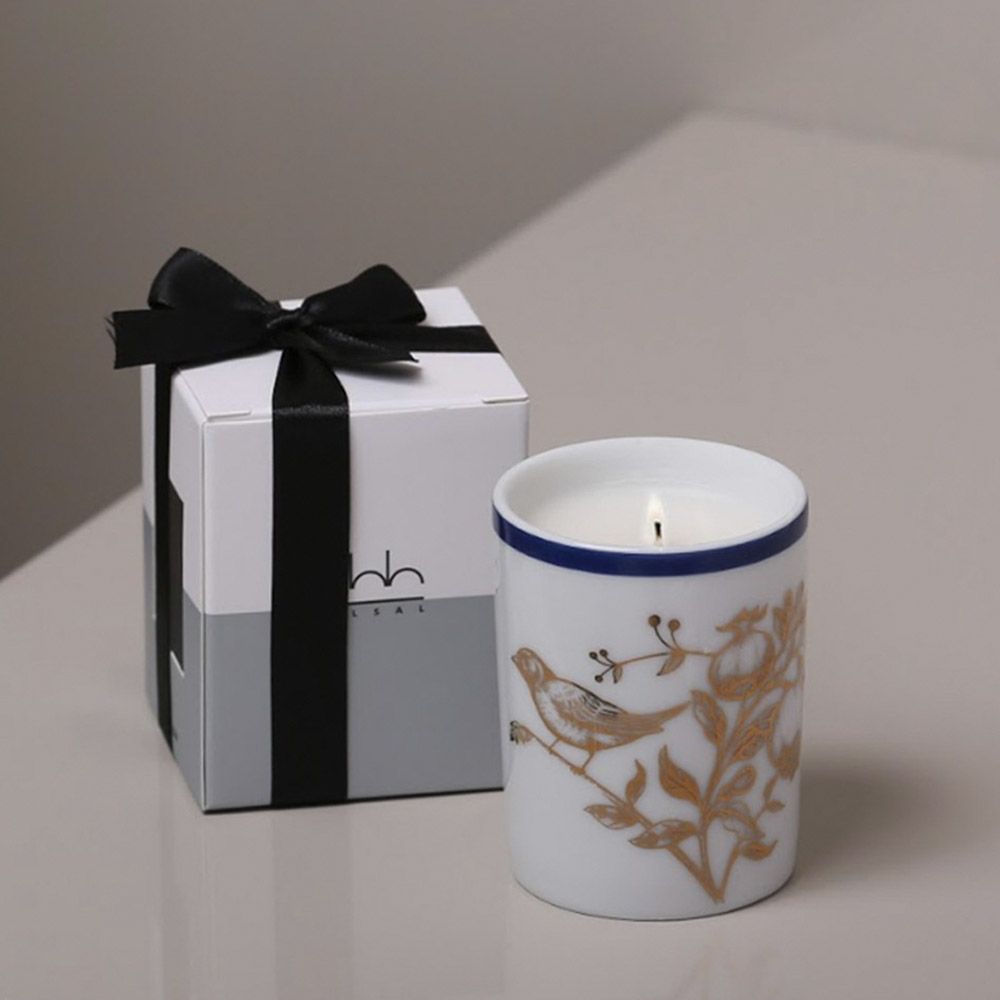 Silsal - Kunooz Rose Oud Mini Candle 60g - Blue/Gold