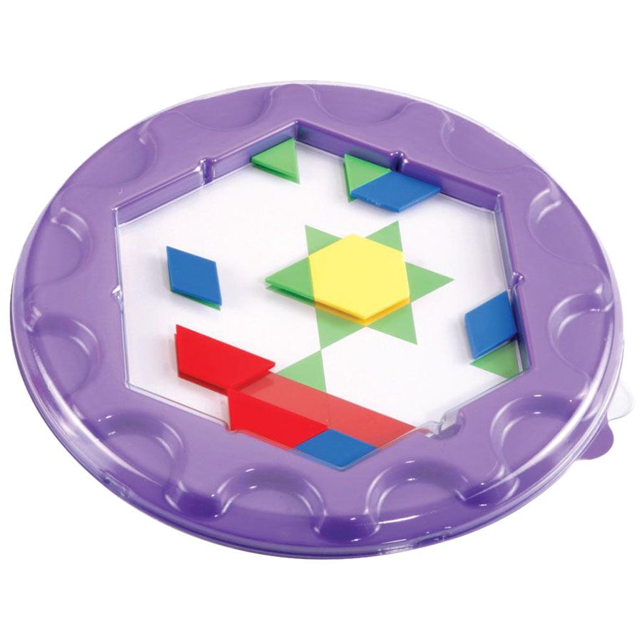 Gigo - Pattern Block's Circular Work Tray - Purple