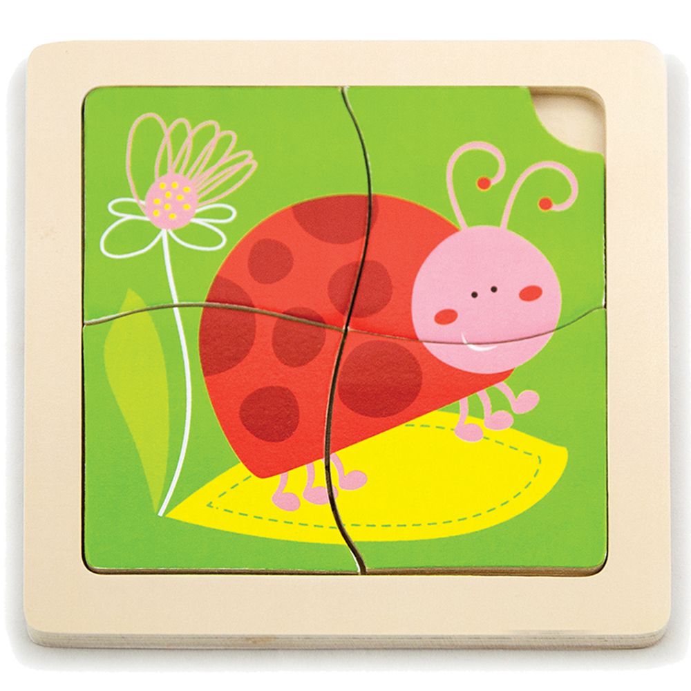 Viga - Handy Flat Ladybird Puzzle - Green