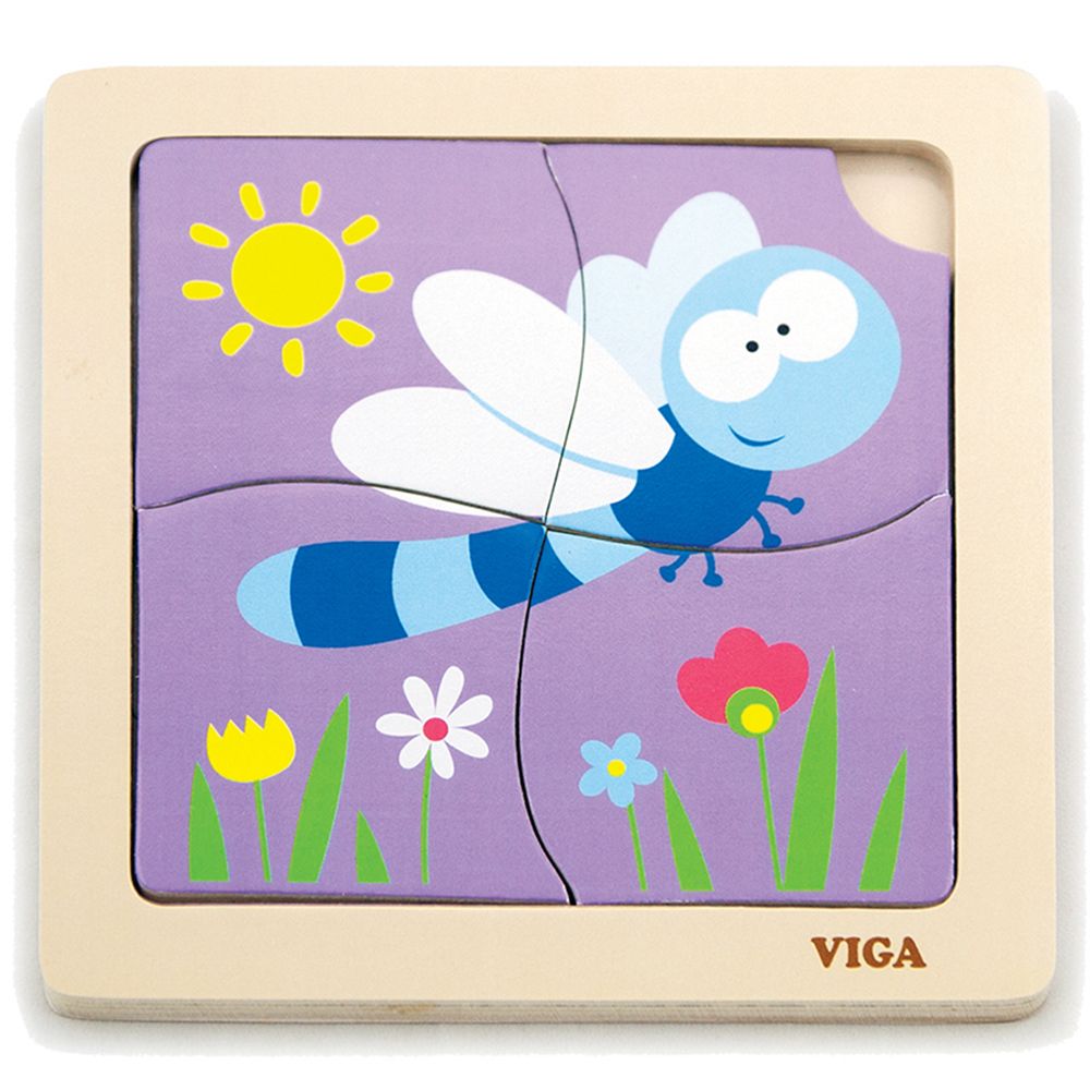 Viga - Handy Flat Dragonfly Puzzle - Violet