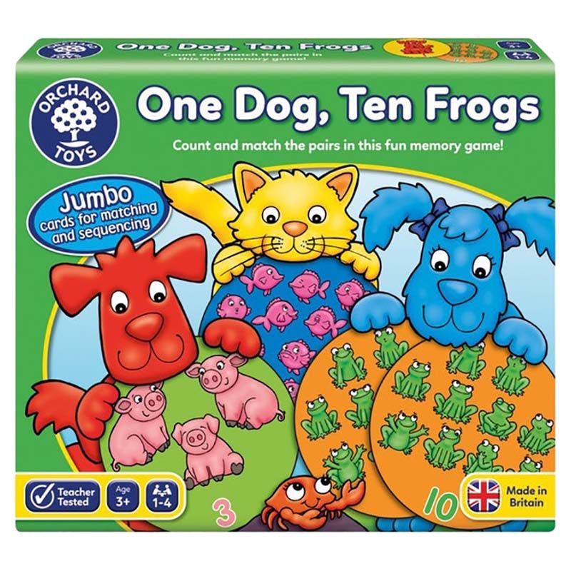 Orchard Toys - One Dog, Ten Frogs Game 