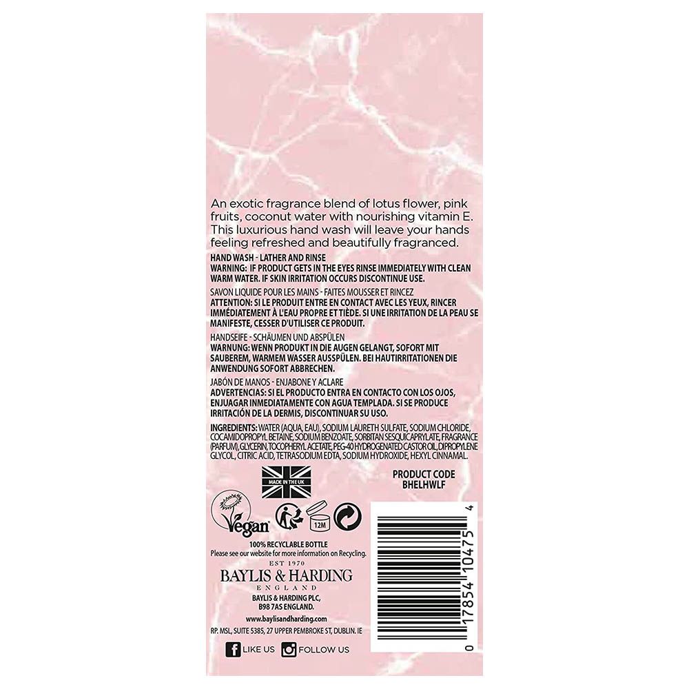 Baylis & Harding - Elements Hand Wash - Pink Blossom & Lotus 500ml