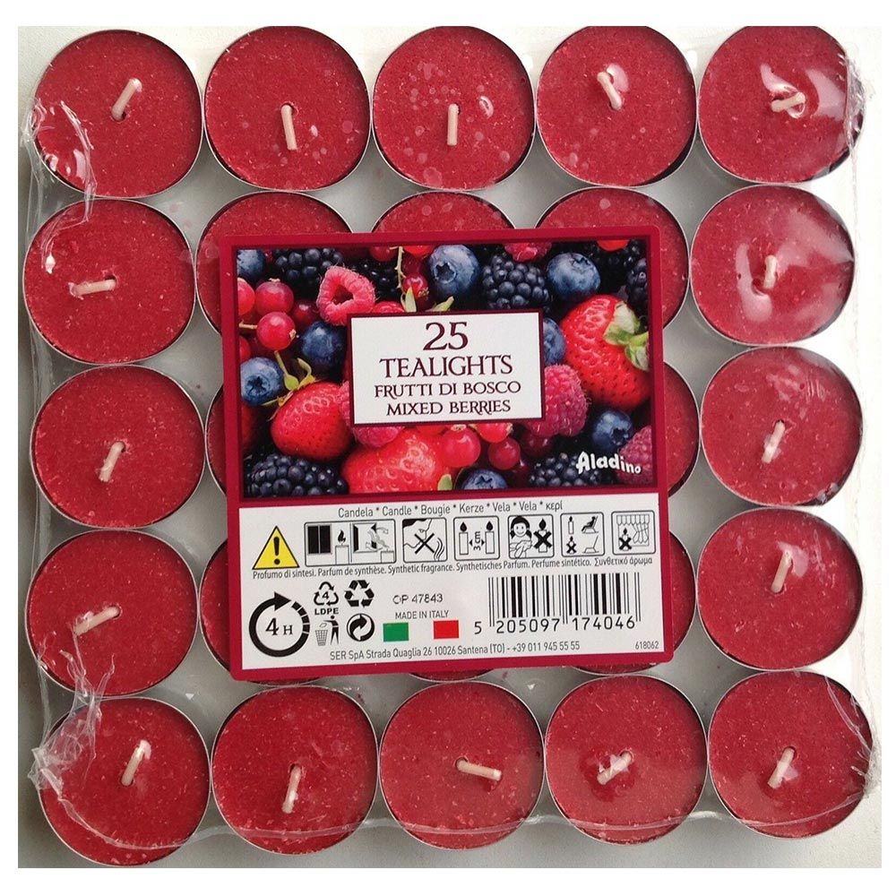 Aladino - 25 Tea light Candles - Berries