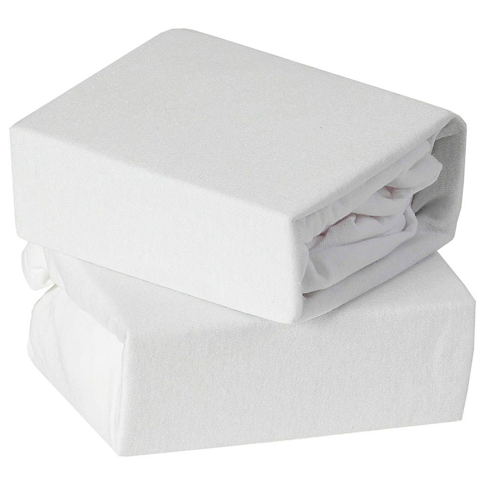 Baby Elegance - Jersey Cot Bed Fitted Sheet - Pack Of 2 - White (Exclusive)