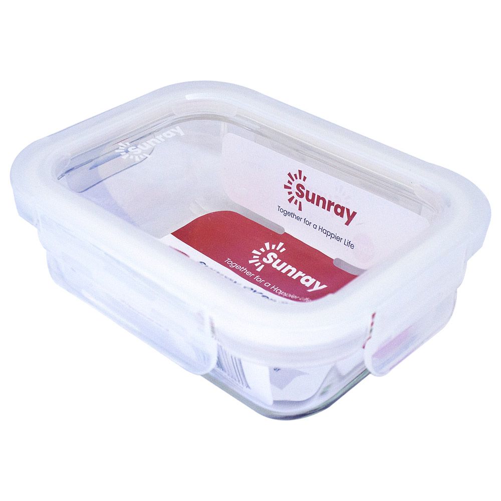 Sunray - Borosilicate Glass Rectangular Food Container - 370ml