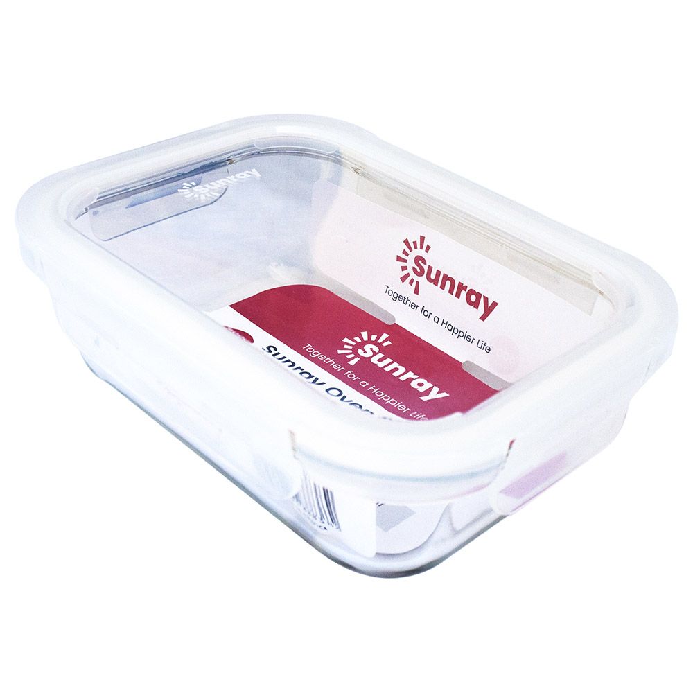 Sunray - Borosilicate Glass Rectangular Food Container - 640ml