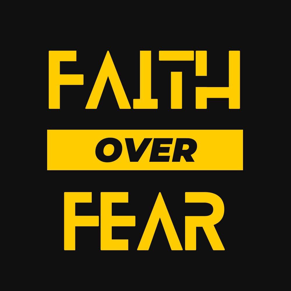 BYFT - Faith Over Fear Printed Cotton Polo T-Shirt - Black