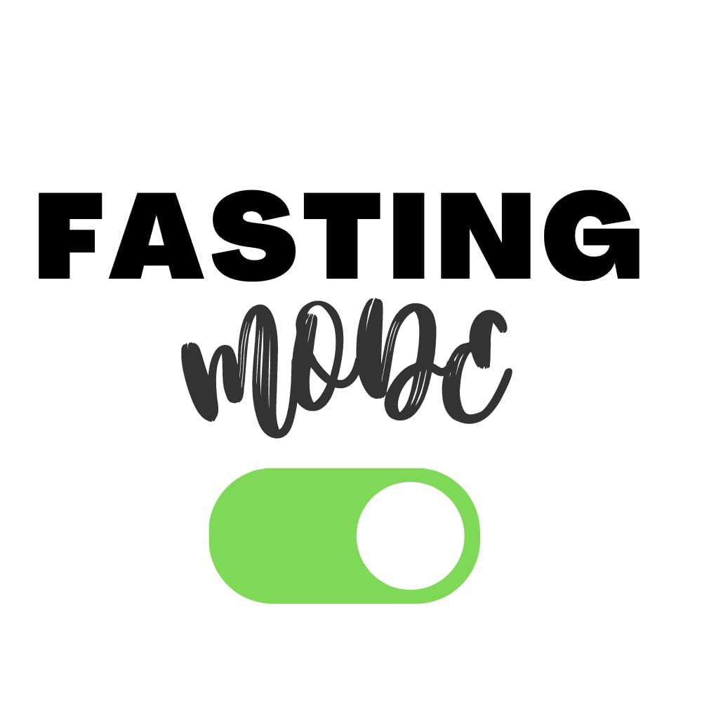 تي شيرت بولو قطني مطبوع عليه Fasting Mode On من BYFT - أبيض