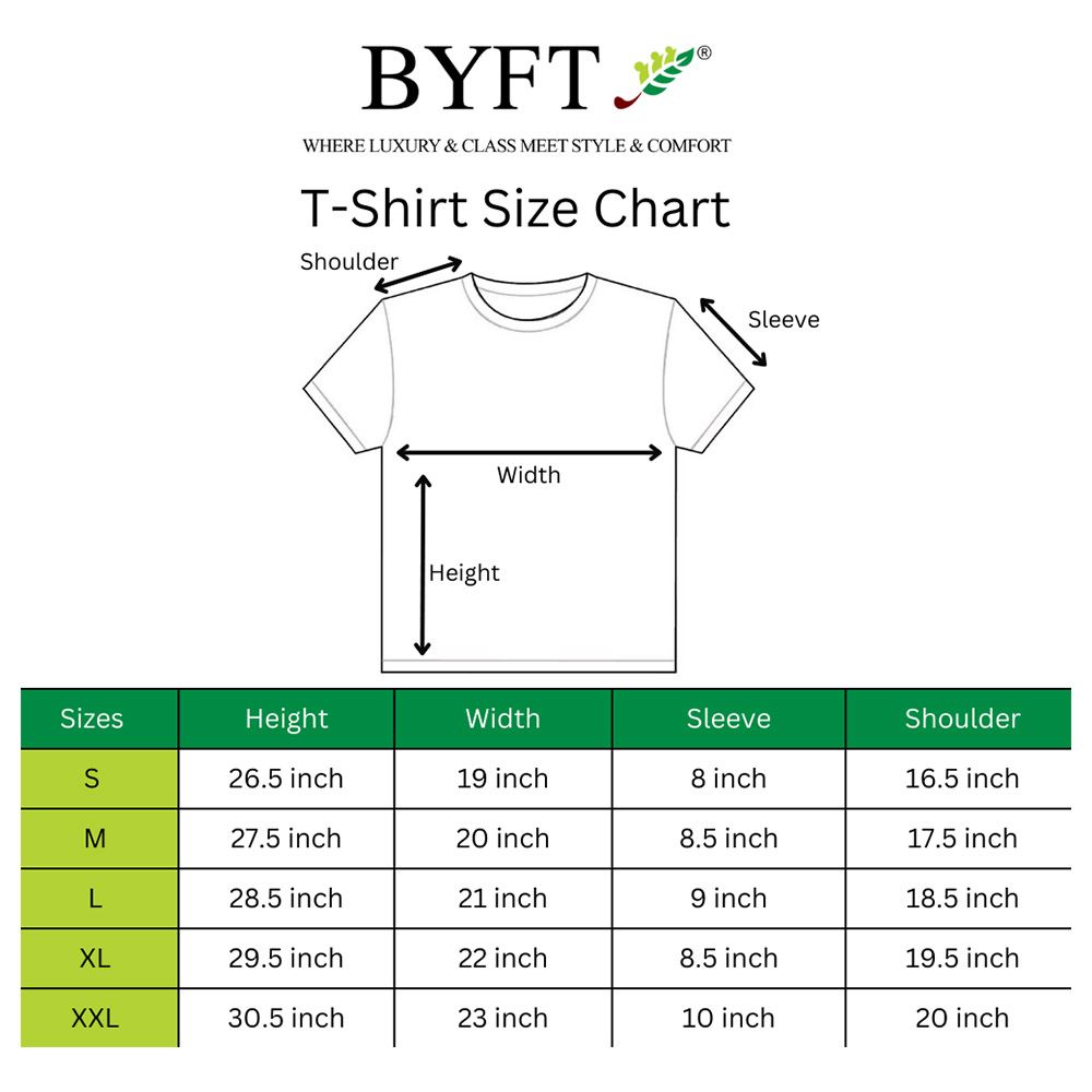 BYFT - تي شيرت بولو قطني مطبوع عليه Sabr - أبيض