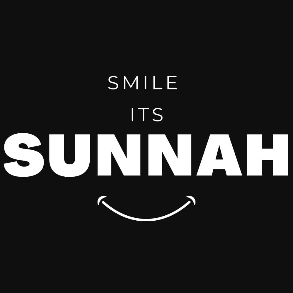 BYFT - Smile Its Sunnah Printed Cotton Polo T-Shirt - Black