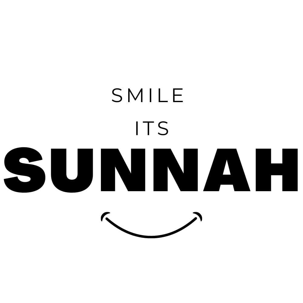 BYFT - Smile Its Sunnah Printed Cotton Polo T-Shirt - White