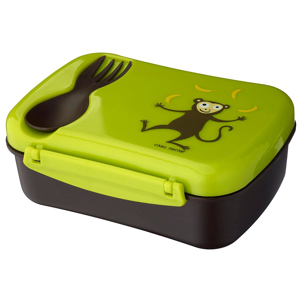 Carl Oscar - Kids Lunch Box With Cooling Pack And Fork - Lime